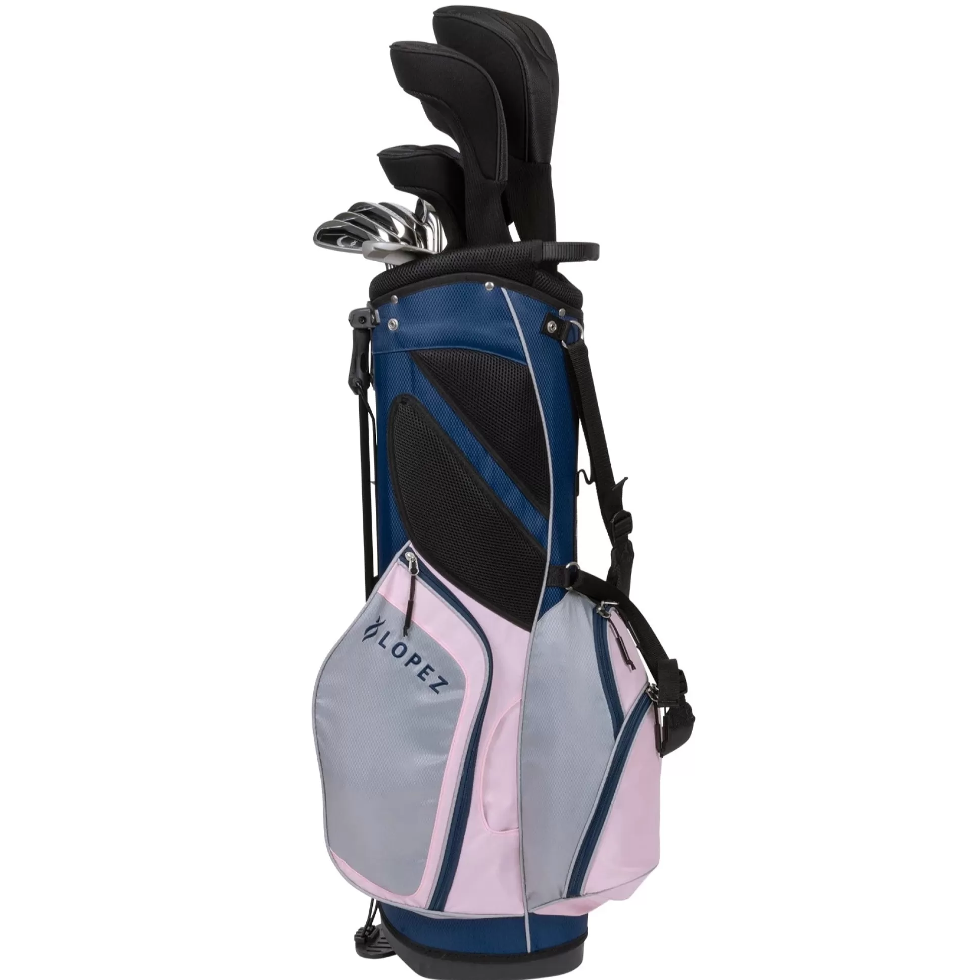 GOLF CLUB PACKAGE SETS^Nancy Lopez Ashley 18-Piece Stand Bag Package Set Navy/Blush