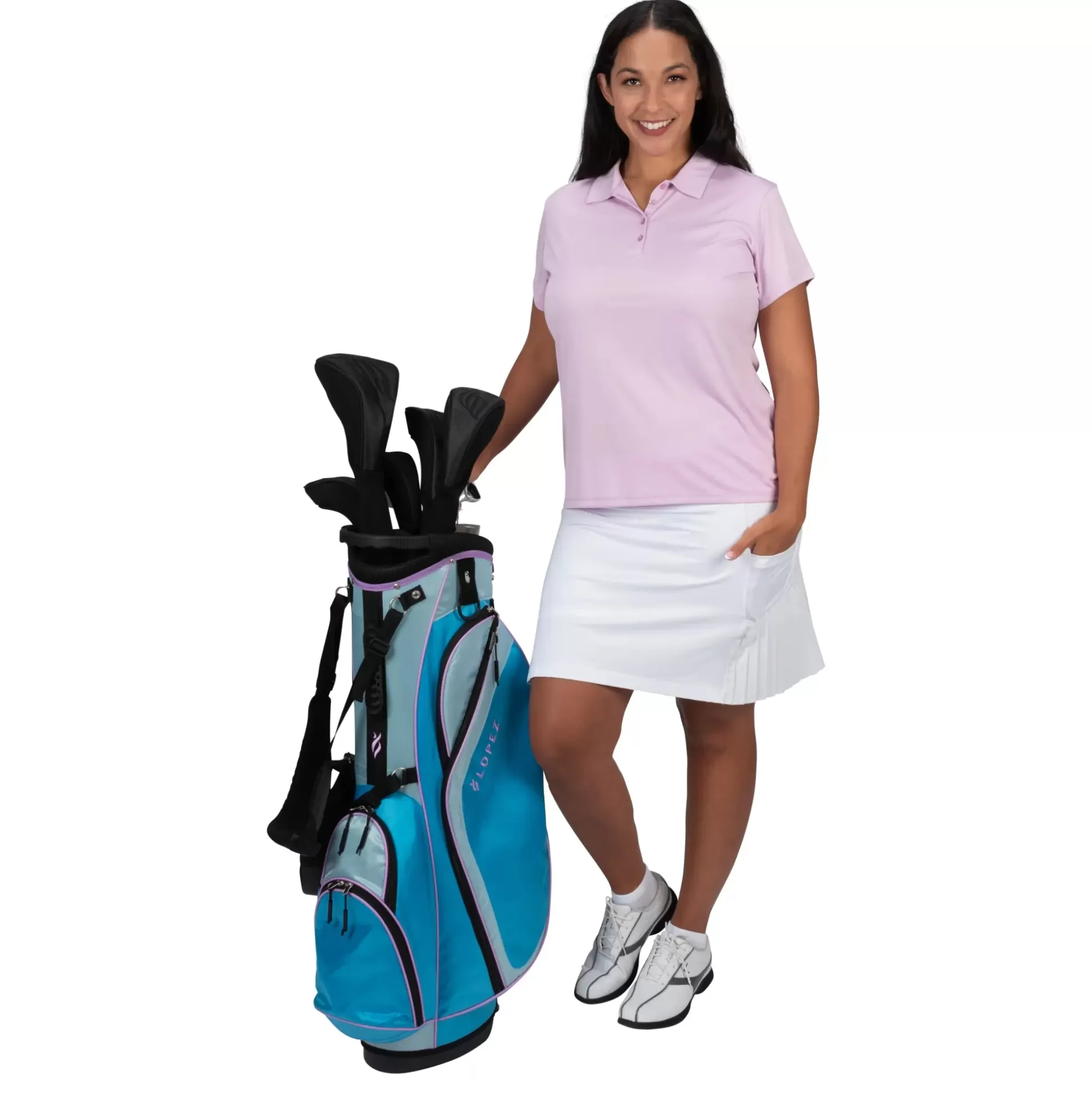 GOLF CLUB PACKAGE SETS^Nancy Lopez Ashley 18-Piece Stand Bag Package Set Blue/Lilac