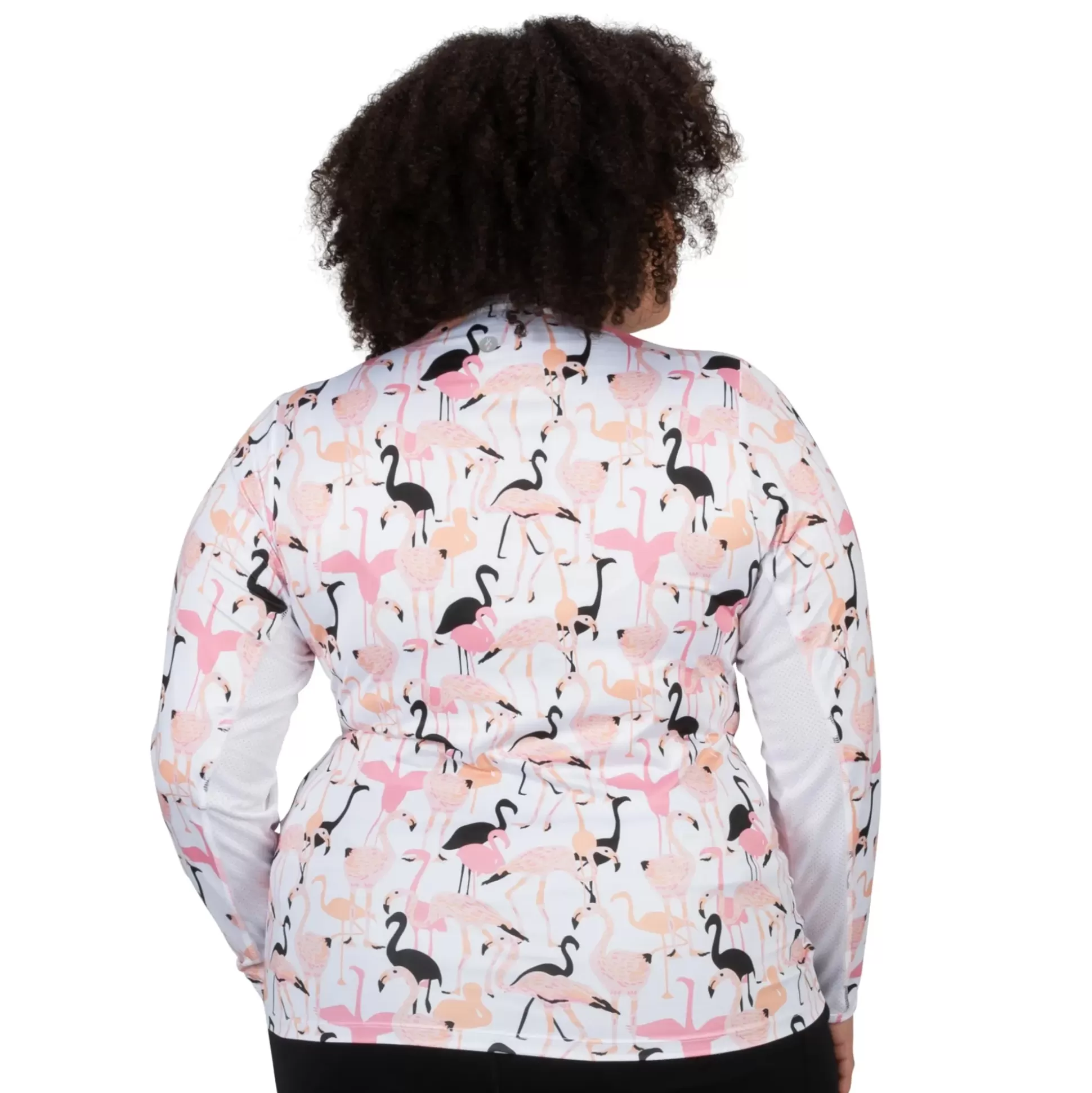 ASPIRATION^Nancy Lopez Aspiration Long Sleeve Flamingo Plus White / Black Multi (Flamingo Print)