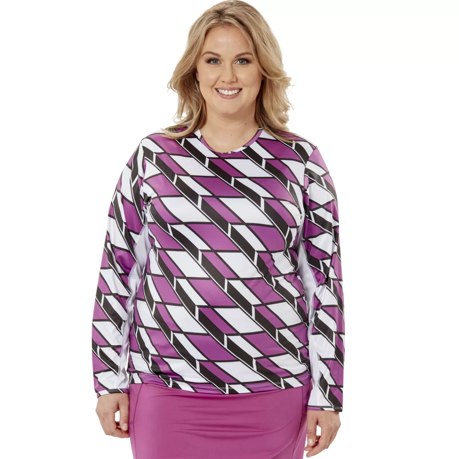 LONG SLEEVE^Nancy Lopez Aspiration Long Sleeve Tee White Multi