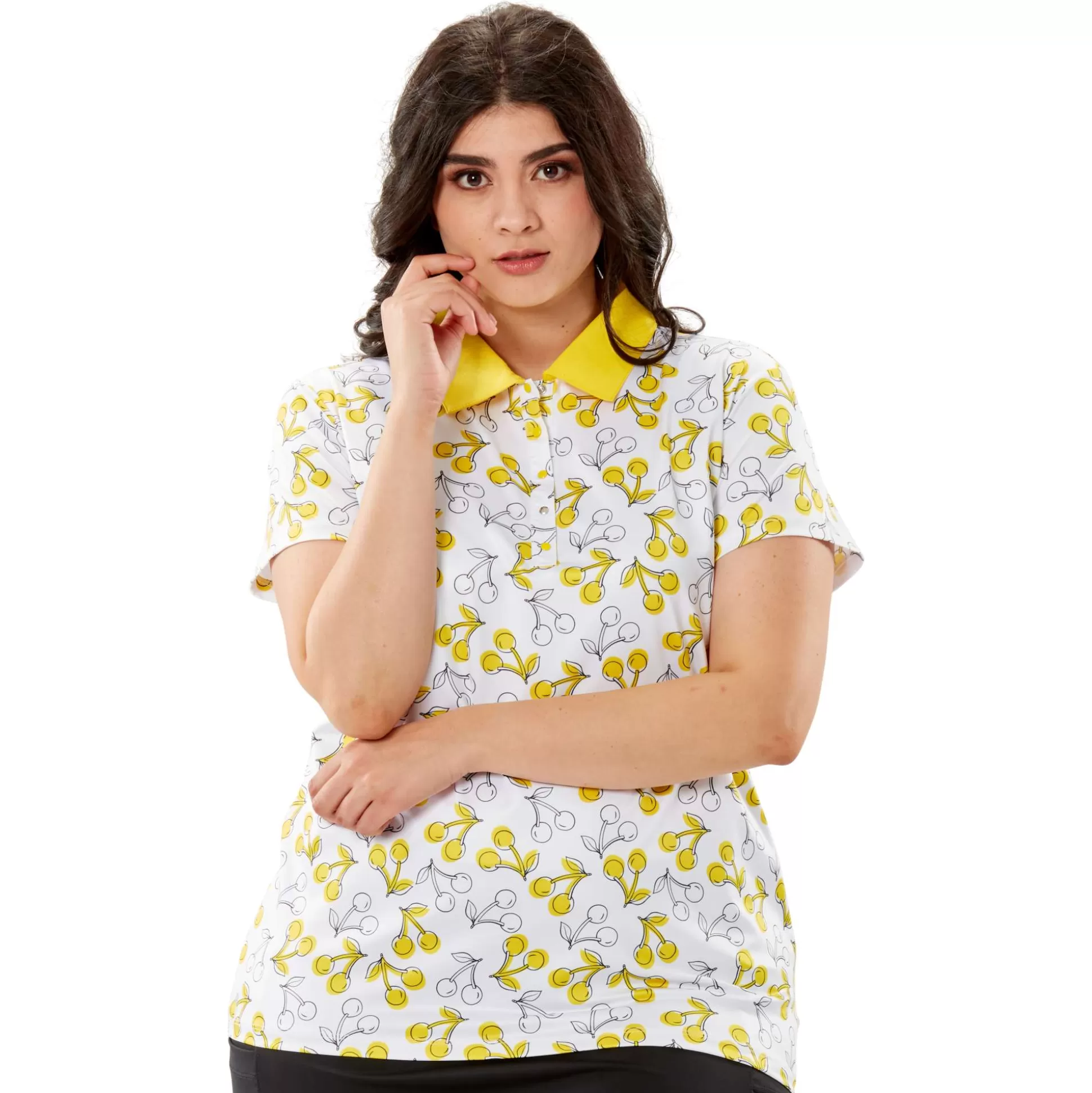 SHORT SLEEVE^Nancy Lopez Cherry Short Sleeve Polo Plus