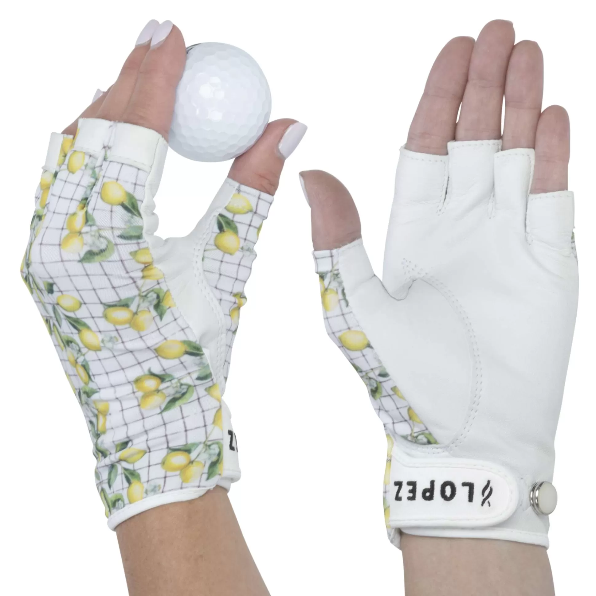 GLOVES^Nancy Lopez Half Finger Tart Lemon Glove