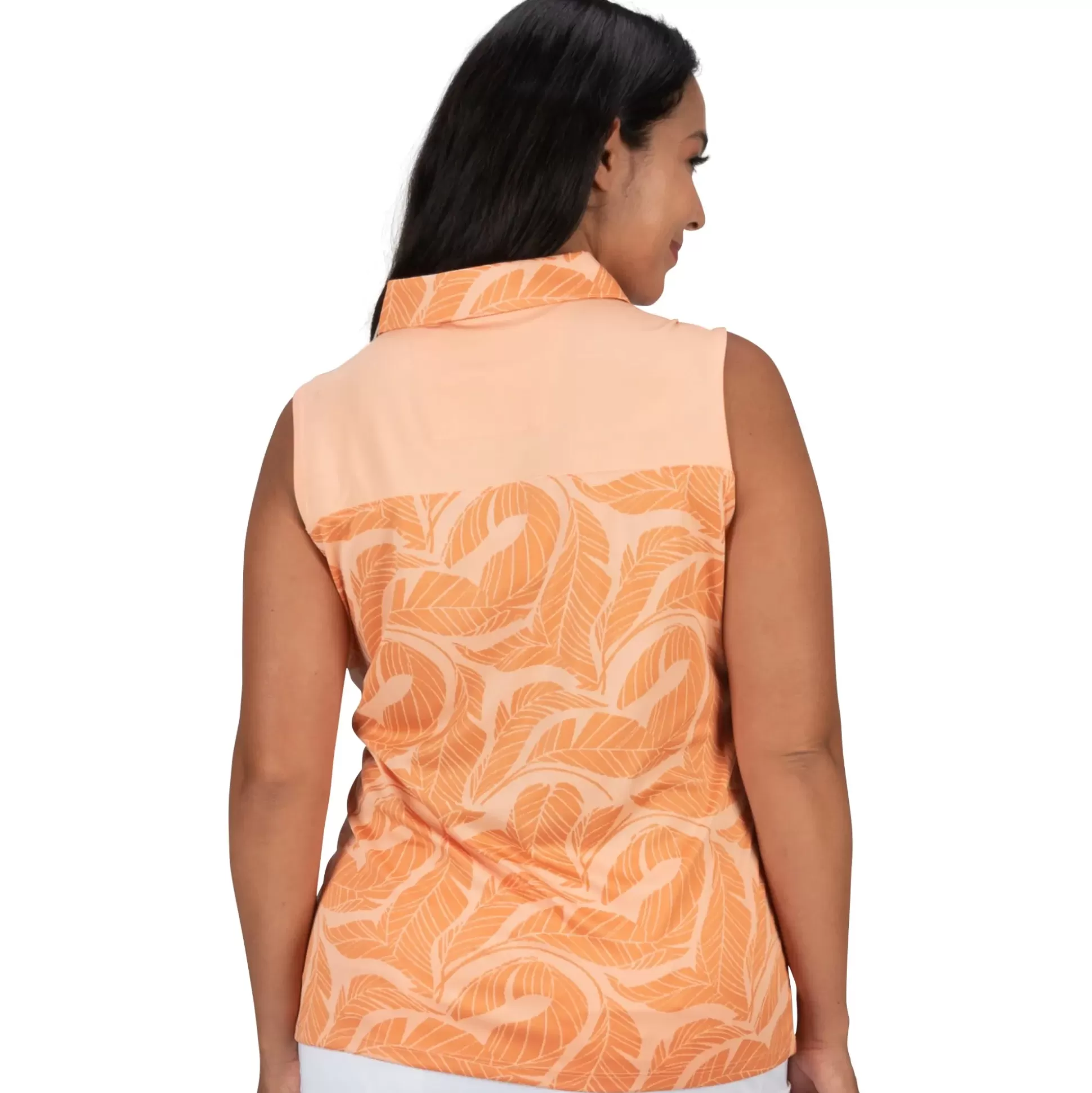 SLEEVELESS^Nancy Lopez Havana Sleeveless Polo Plus Sherbet