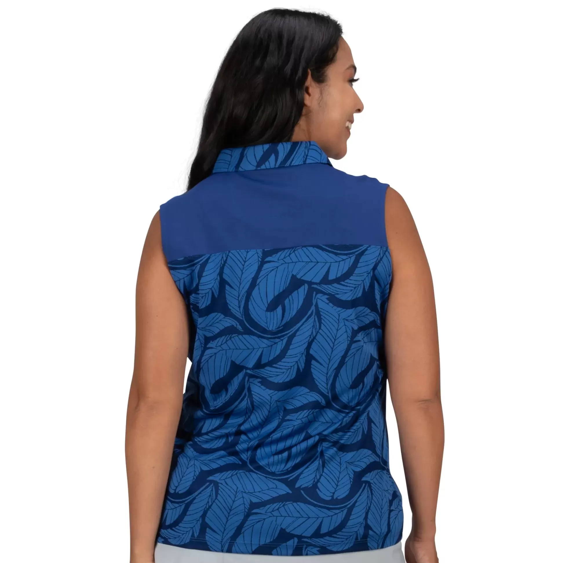 SLEEVELESS^Nancy Lopez Havana Sleeveless Polo Plus Navy