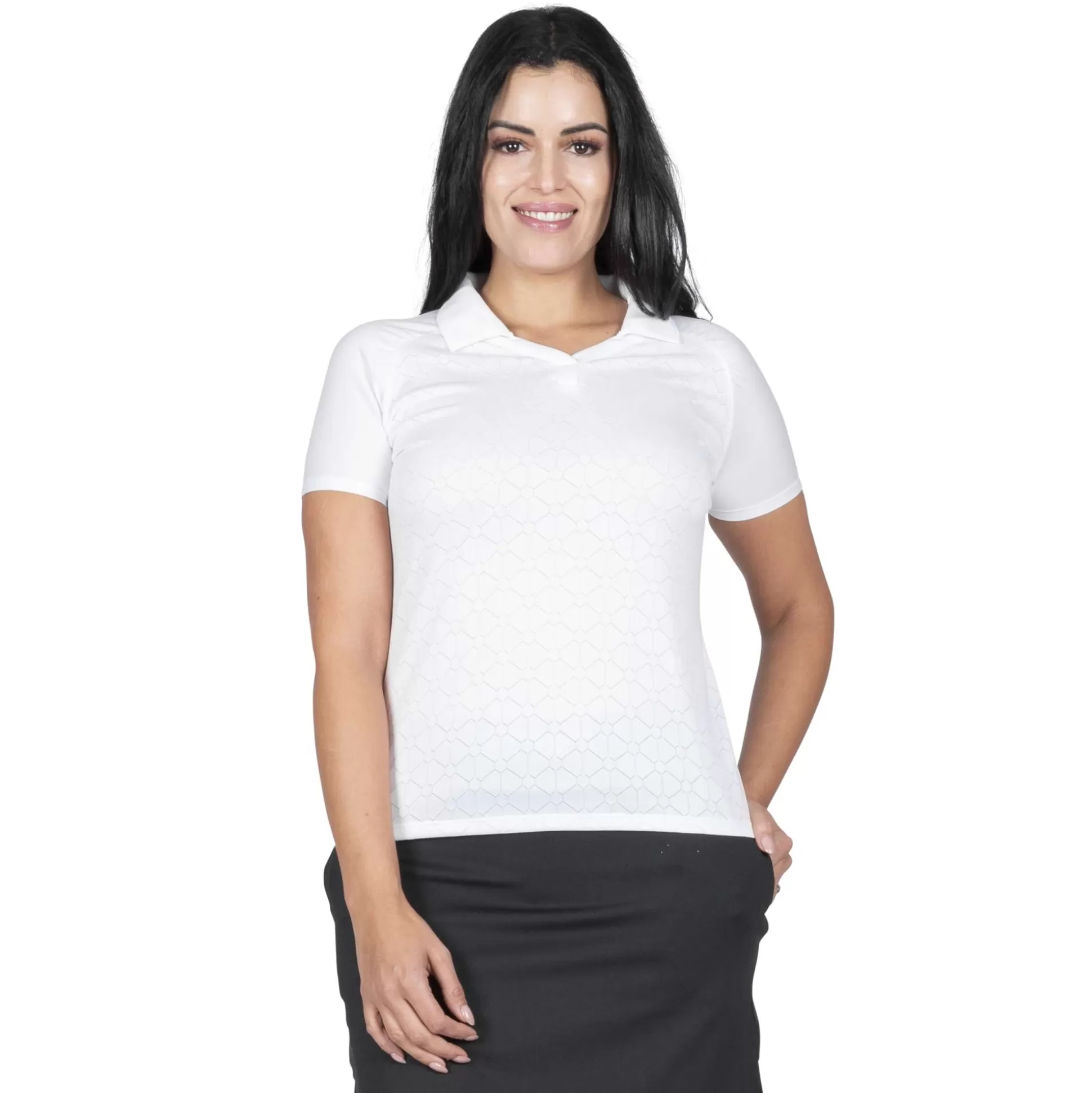 SHORT SLEEVE^Nancy Lopez Optic Short Sleeve Polo White