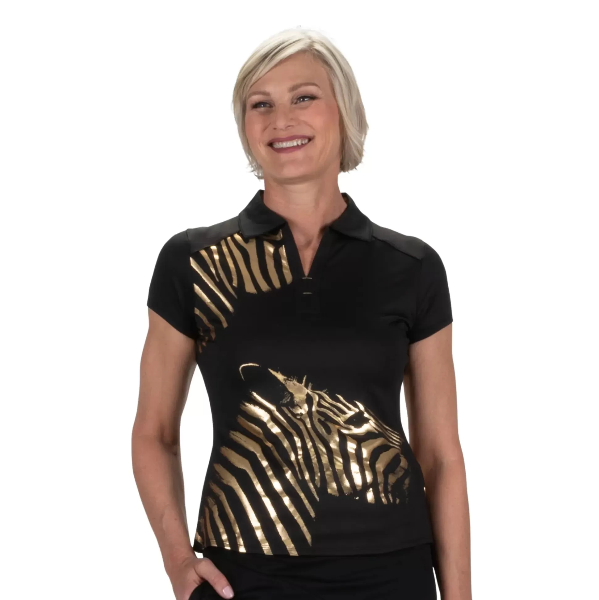 SHORT SLEEVE^Nancy Lopez Safari Short Sleeve Polo